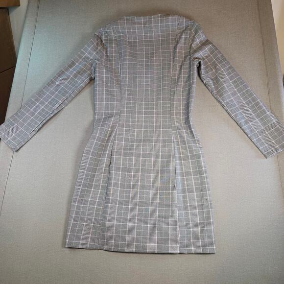 Miss Selfridge Check Plaid Sheath Dress Women’s Size 4 NWT Long Sleeve - Picture 2 of 16